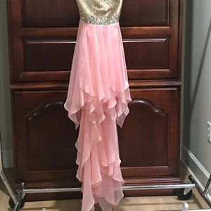 Peach Hi-Low Party dress